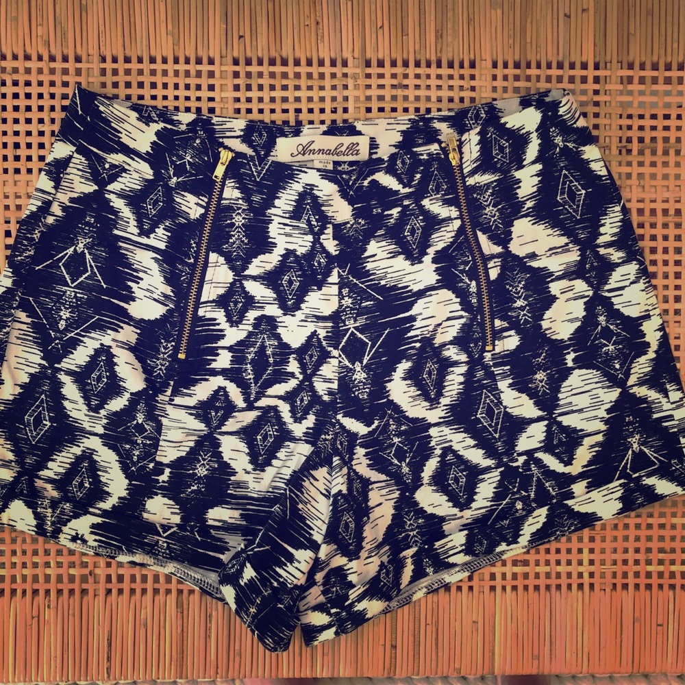 Black and white boho shorts